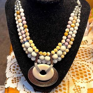 Elegant Tribal Style Multi-Strand Beaded Necklace
